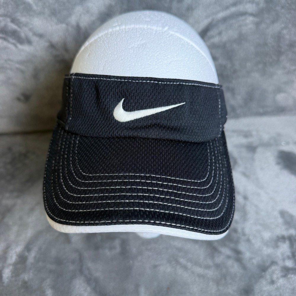 Nike Golf Visor Black White Contrast Stitching Adjustable Hat